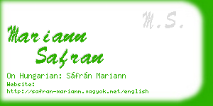 mariann safran business card